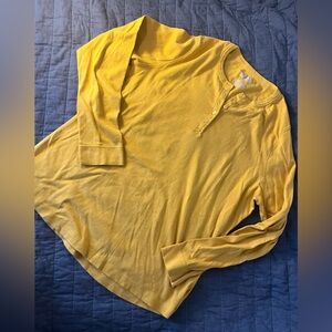 Duluth Trading Co Gold Henley Long Sleeve Shirt